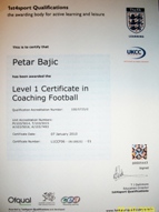 Petar's FA London Level I Coaching Certificate